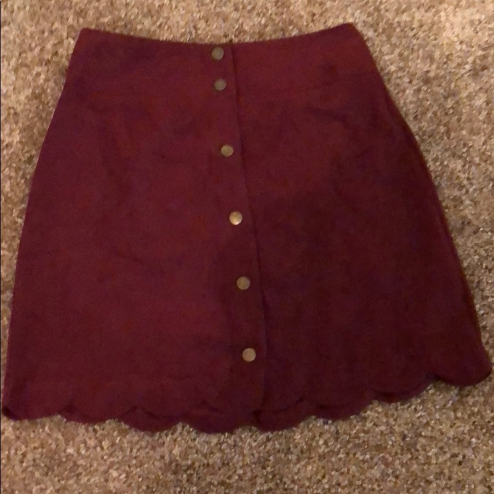 Burgundy Suede Skirt